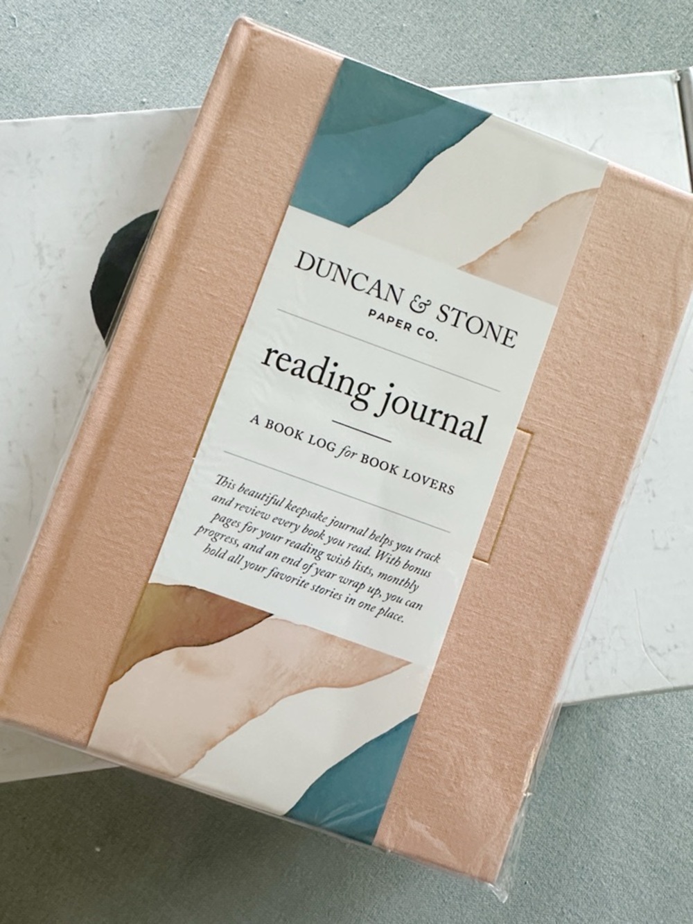 NWT Duncan & Stone Paper Co. Dusty Rose Linen Reading Journal Hardcover Book Log